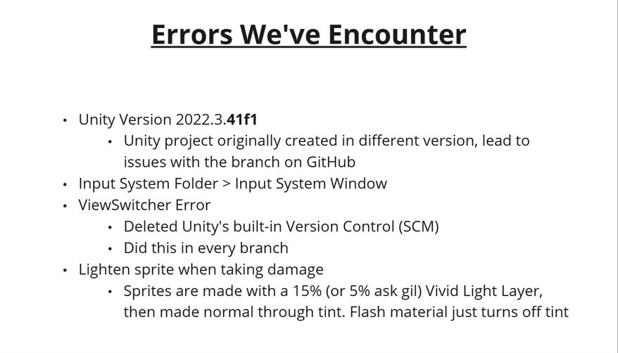 Segment in our Miro board that documented any difficulties we ran into and our solutions in case we encountered them later down the line.