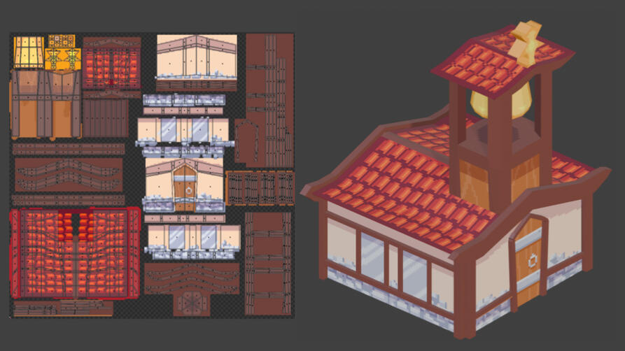 Church Model with Texture on UV Map